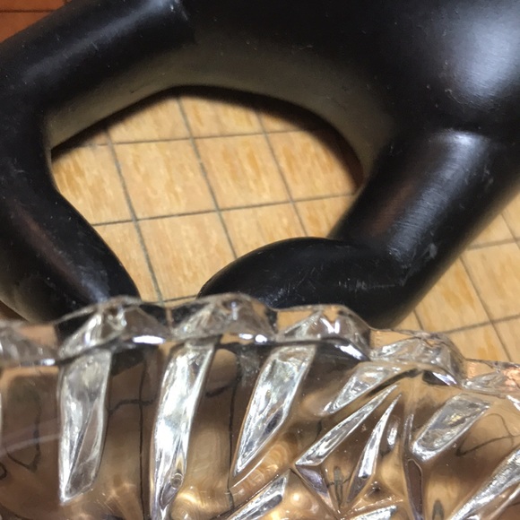 Mr Peanut Clear Glass Shallow Nut Snack Dish Character Silhouette Cut Glass Look - Picture 13 of 13